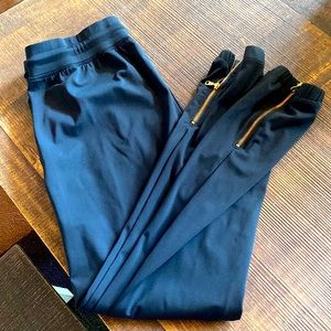 Womens black Zyia full length zipper joggers size small